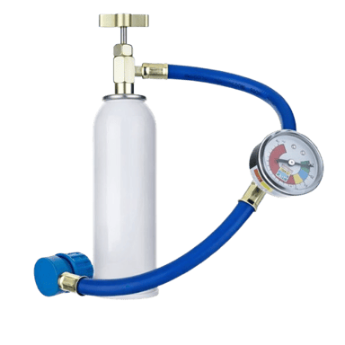 Reusable R134a Refrigerant Recharge & Installation Hose with Gauge